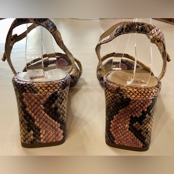 NATURALIZER (8.5W) Ivy Leather Snakeskin Print Sandals Mauve Tan Black - Picture 10 of 16